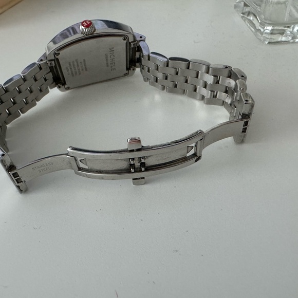 Michele Urban Mini Stainless Steel Watch with Diamond Detail - Picture 5 of 5